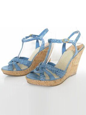 River Island  Blue Strappy Wedges Size 6 b73